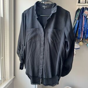 Vince Camuto Black Casual Button-Down Shirt